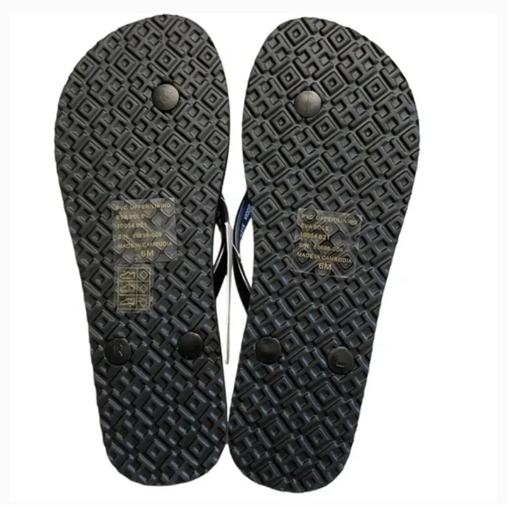 Tory Burch Black Leopard print Flip Flops